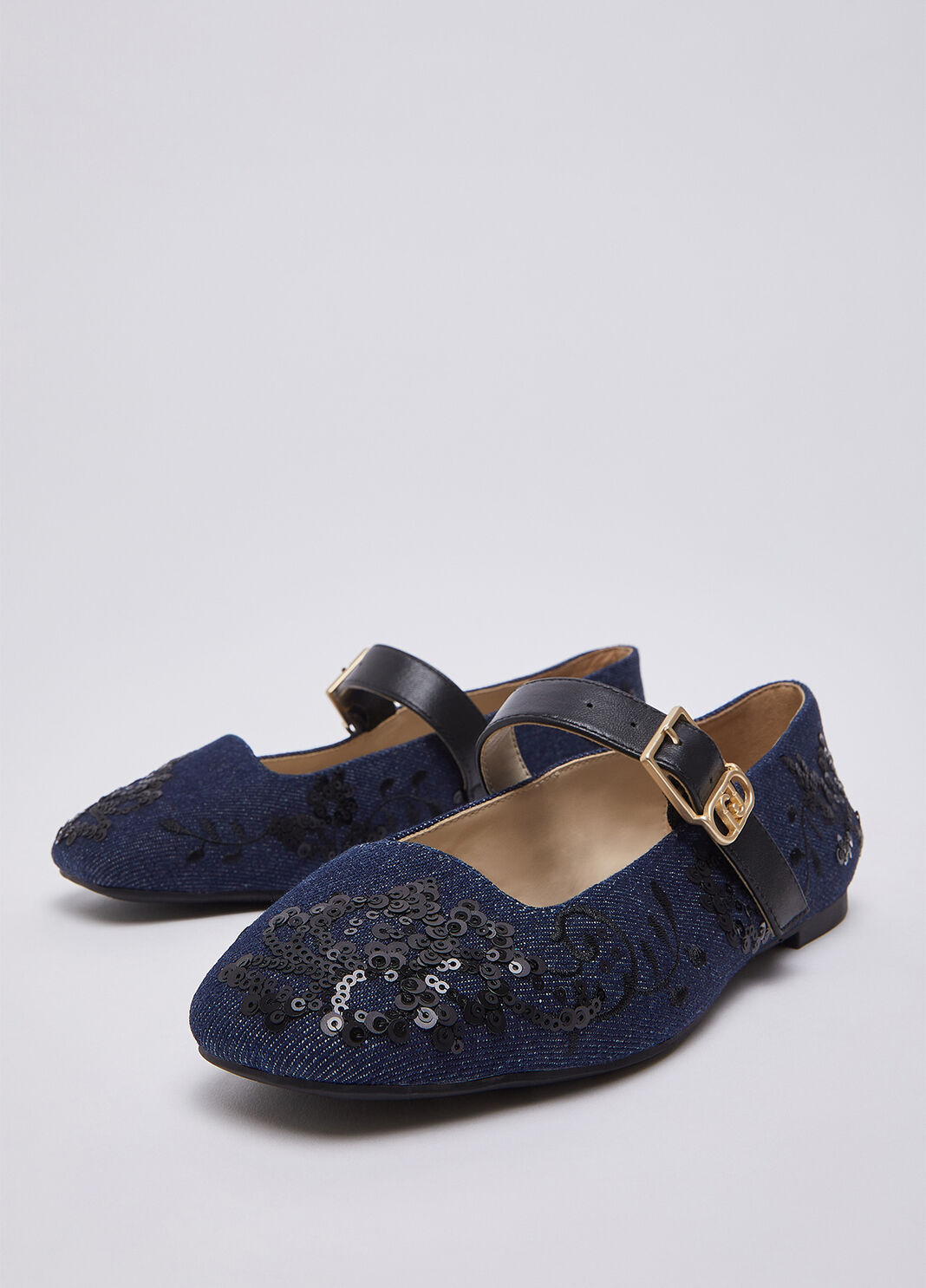 Denim ballet flats with embroidery dark denim Liu Jo - large image number 3
