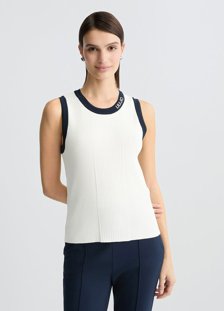 White ribbed top white Liu Jo - large image number 0 White ribbed top white Liu Jo - large image number 0