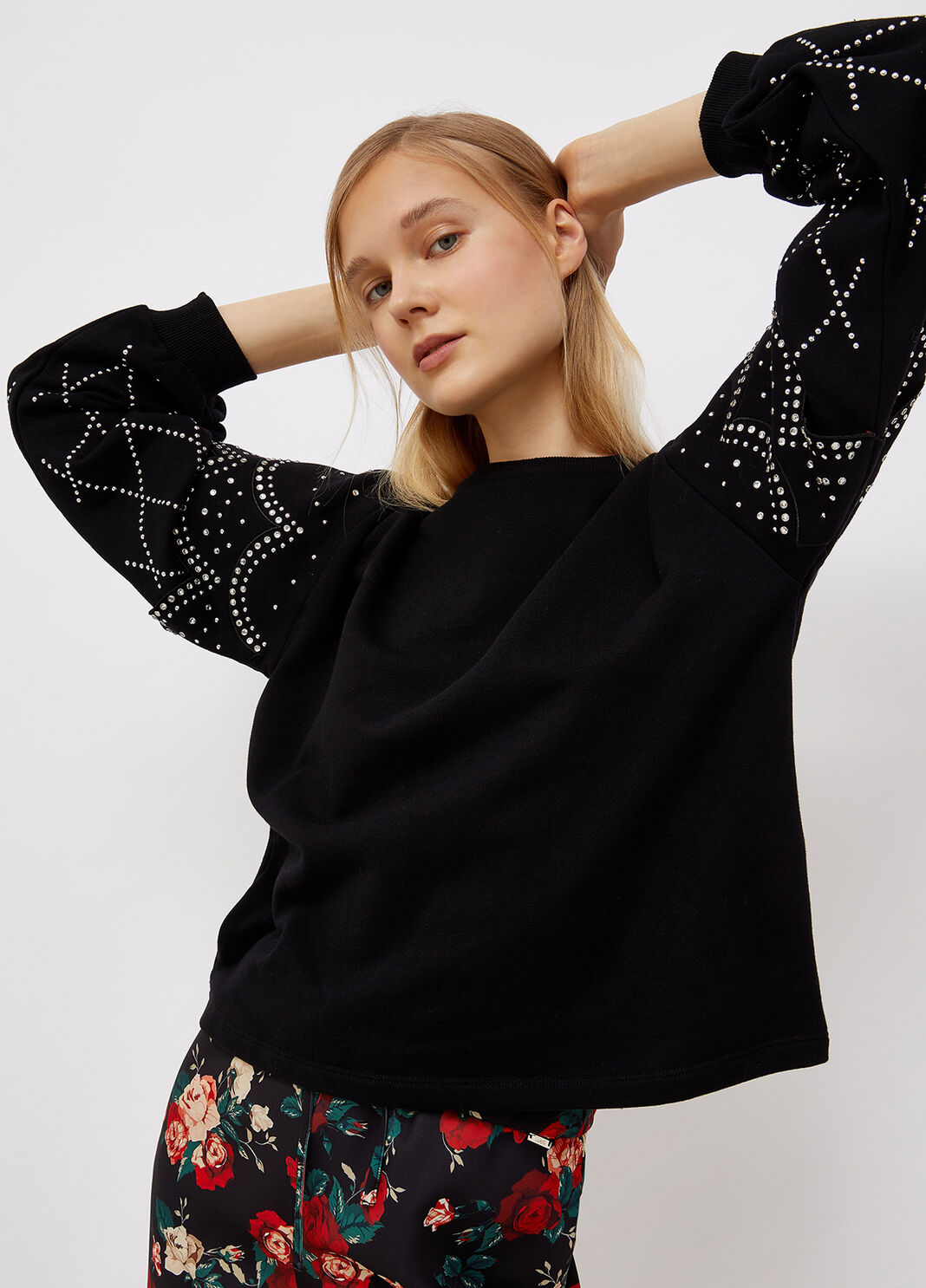 Толстовка с аппликациями чёрный Liu Jo - large image number 0