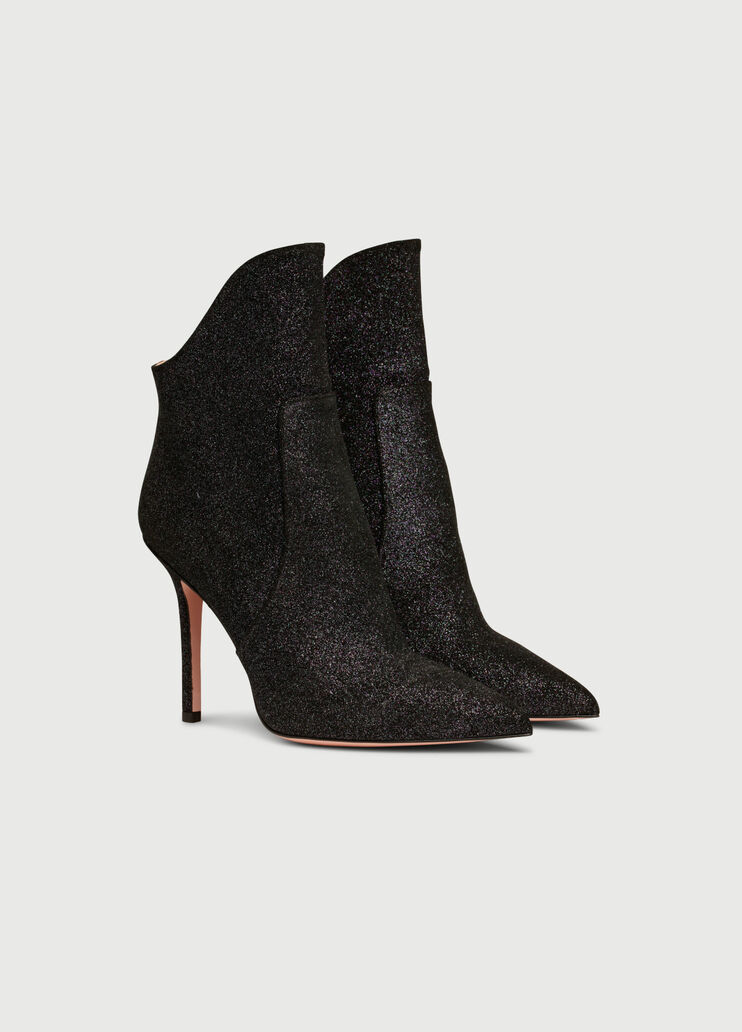 Glitter ankle boots with stiletto heel