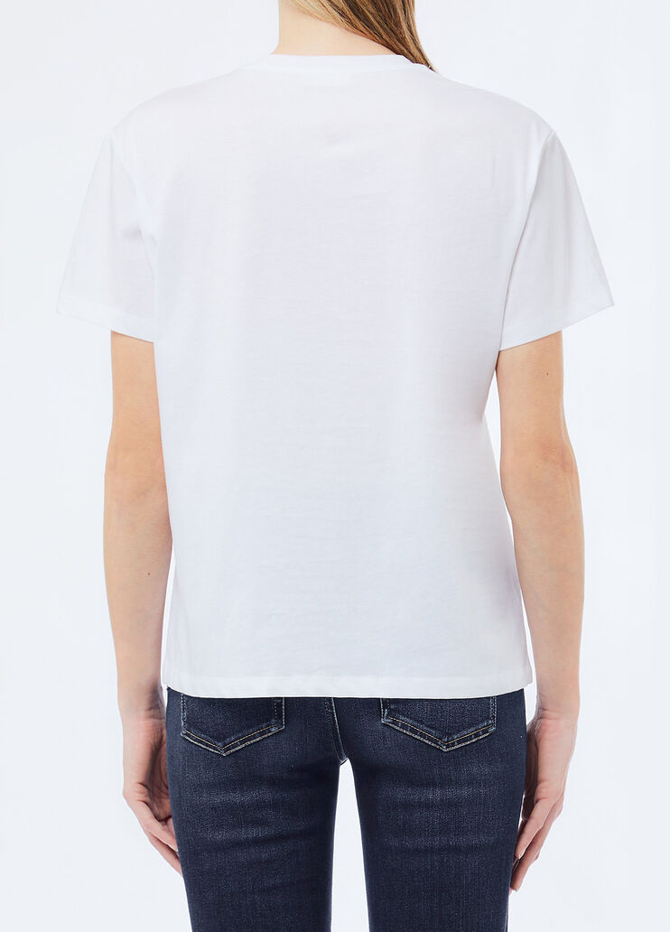 T-Shirt mit Applikationen Wei&szlig;/Herz Liu Jo - medium