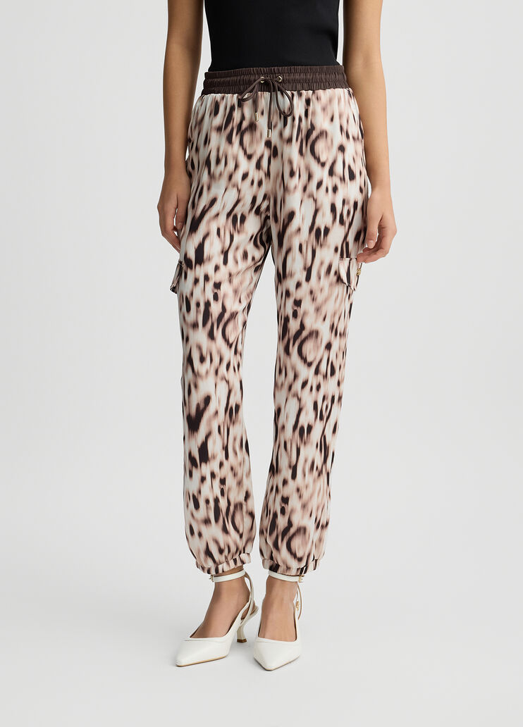 Printed satin jogging trousers animal print Liu Jo - medium Printed satin jogging trousers animal print Liu Jo - medium