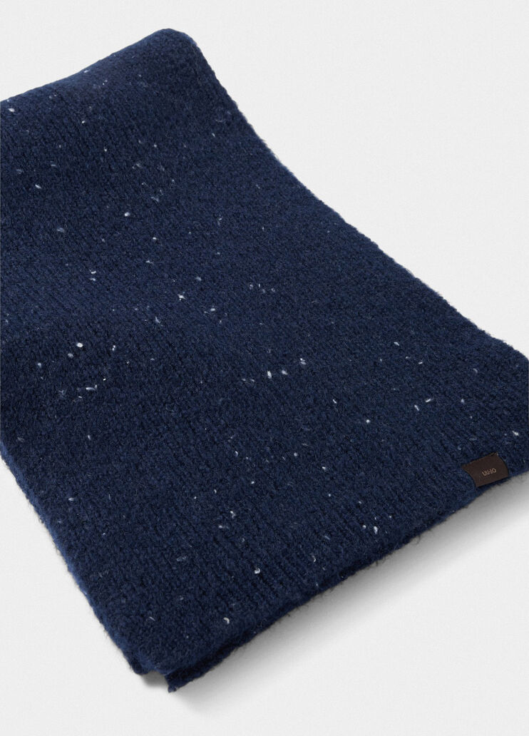 Knit scarf dark blue Liu Jo - large image number 2 Knit scarf dark blue Liu Jo - large image number 2
