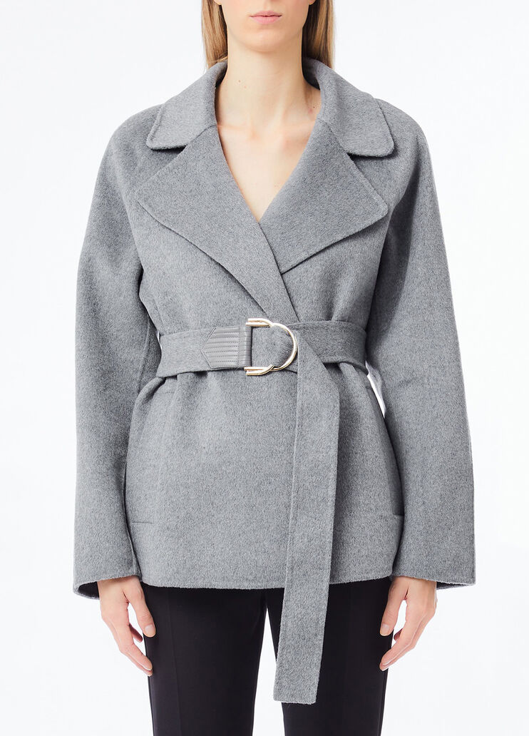 Abrigo de lana con cintur&oacute;n gris Liu Jo - medium