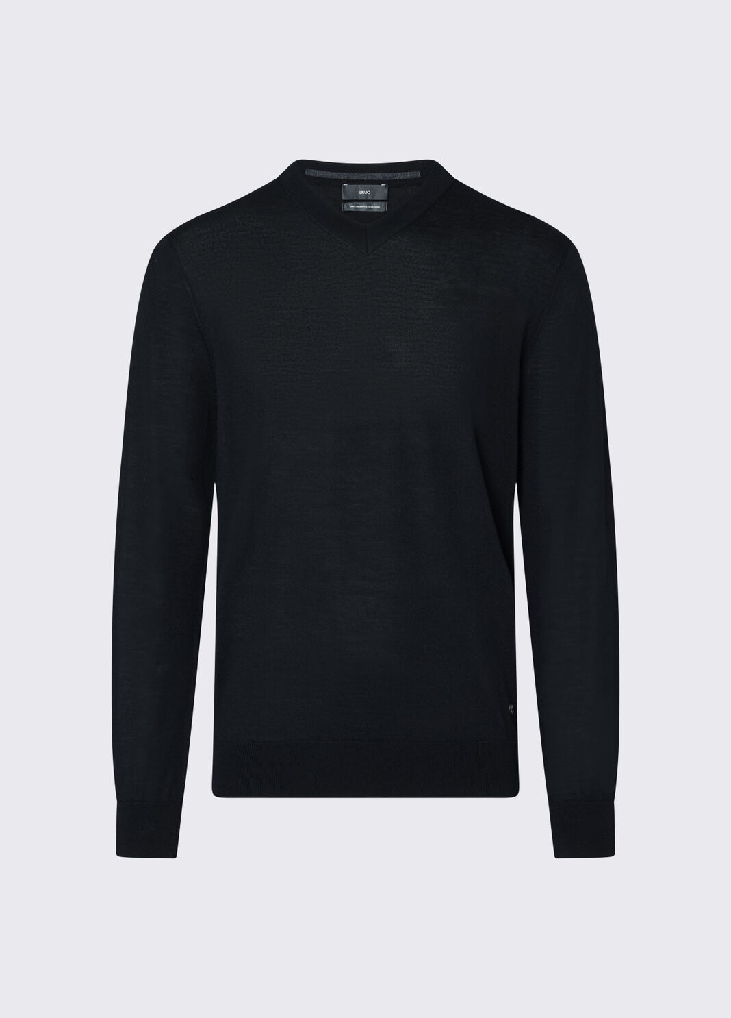 V-neck sweater in merino wool black Liu Jo - large image number 6