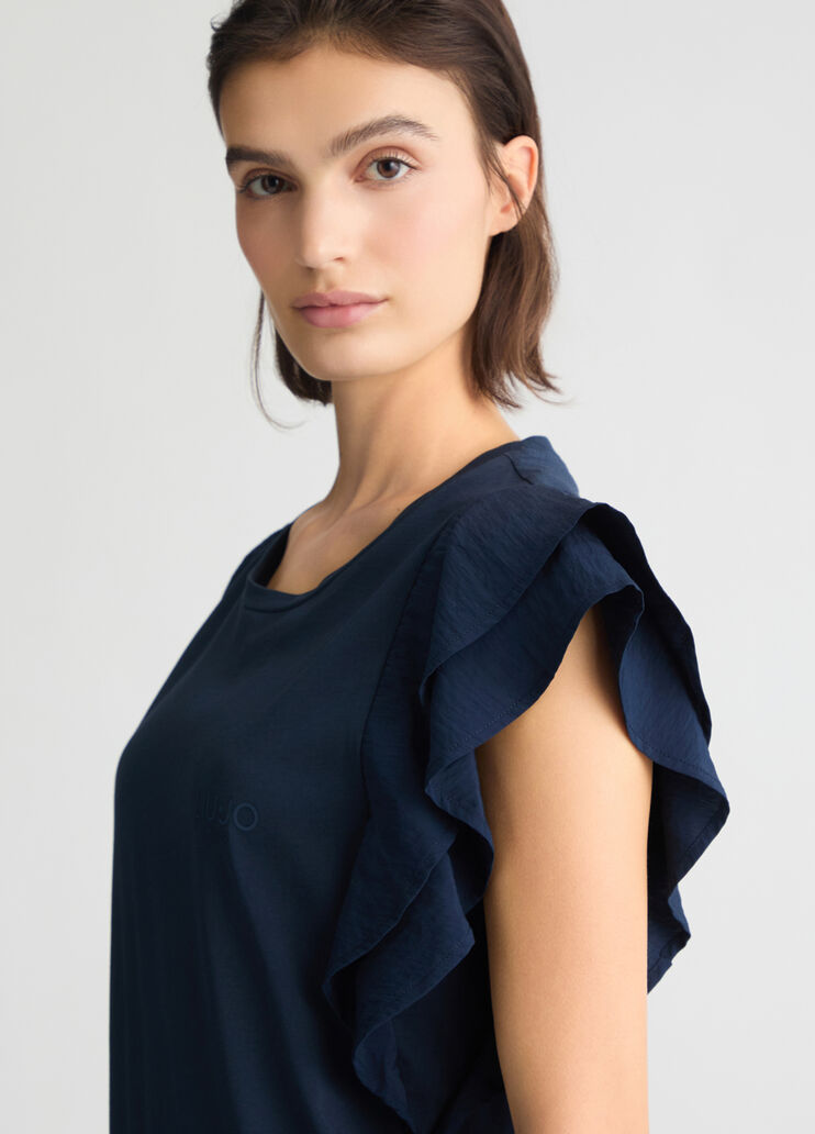 T-shirt with ruching blue Liu Jo - large image number 2 T-shirt with ruching blue Liu Jo - large image number 2