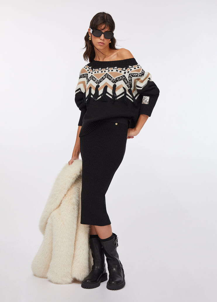 Wool midiskirt black Liu Jo - medium