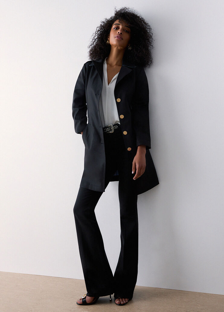 Langer Trenchcoat mit G&uuml;rtel schwarz Liu Jo - medium