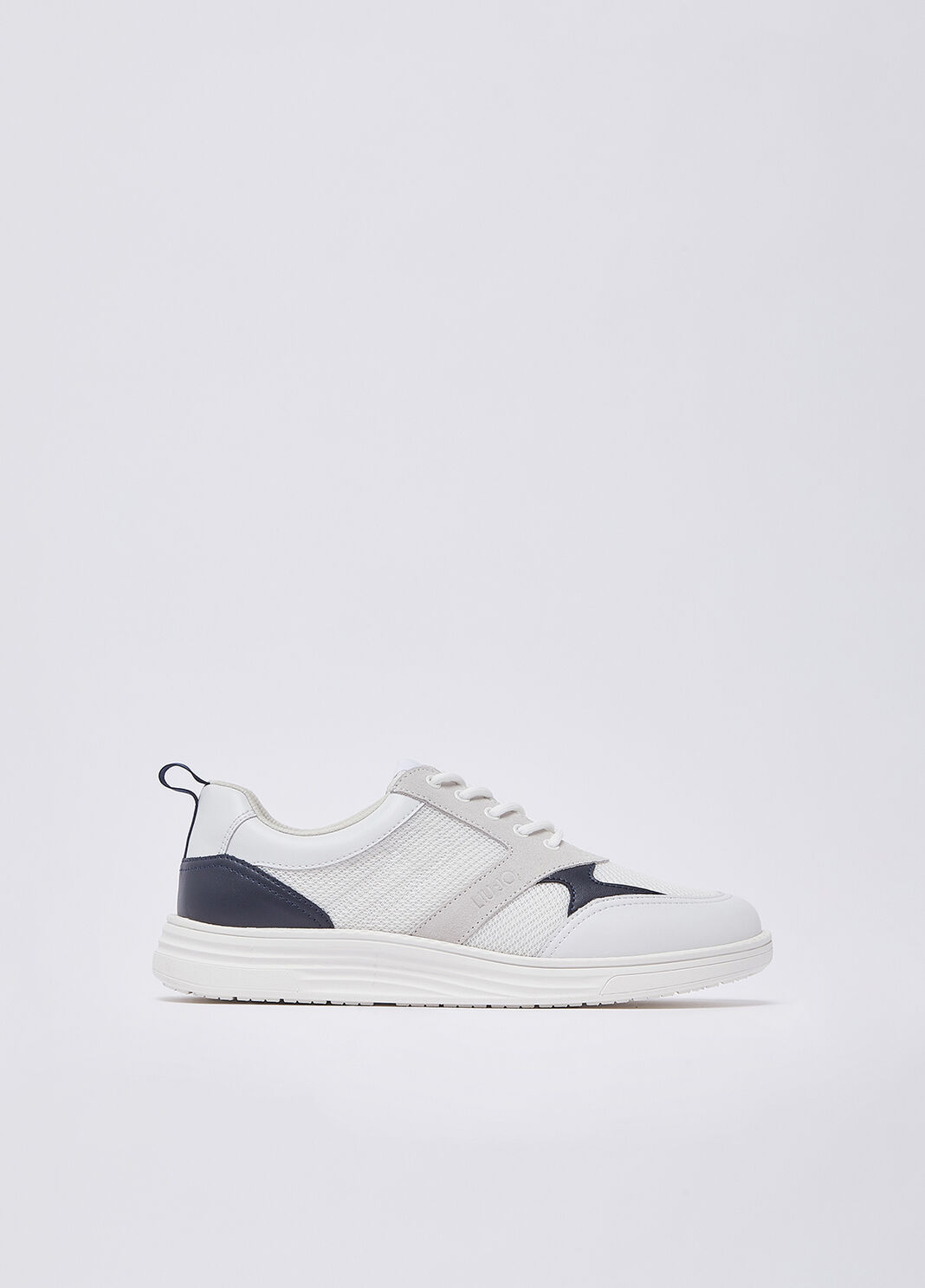 Sneakers en cuir et mesh blanc et bleu Liu Jo - large image number 1