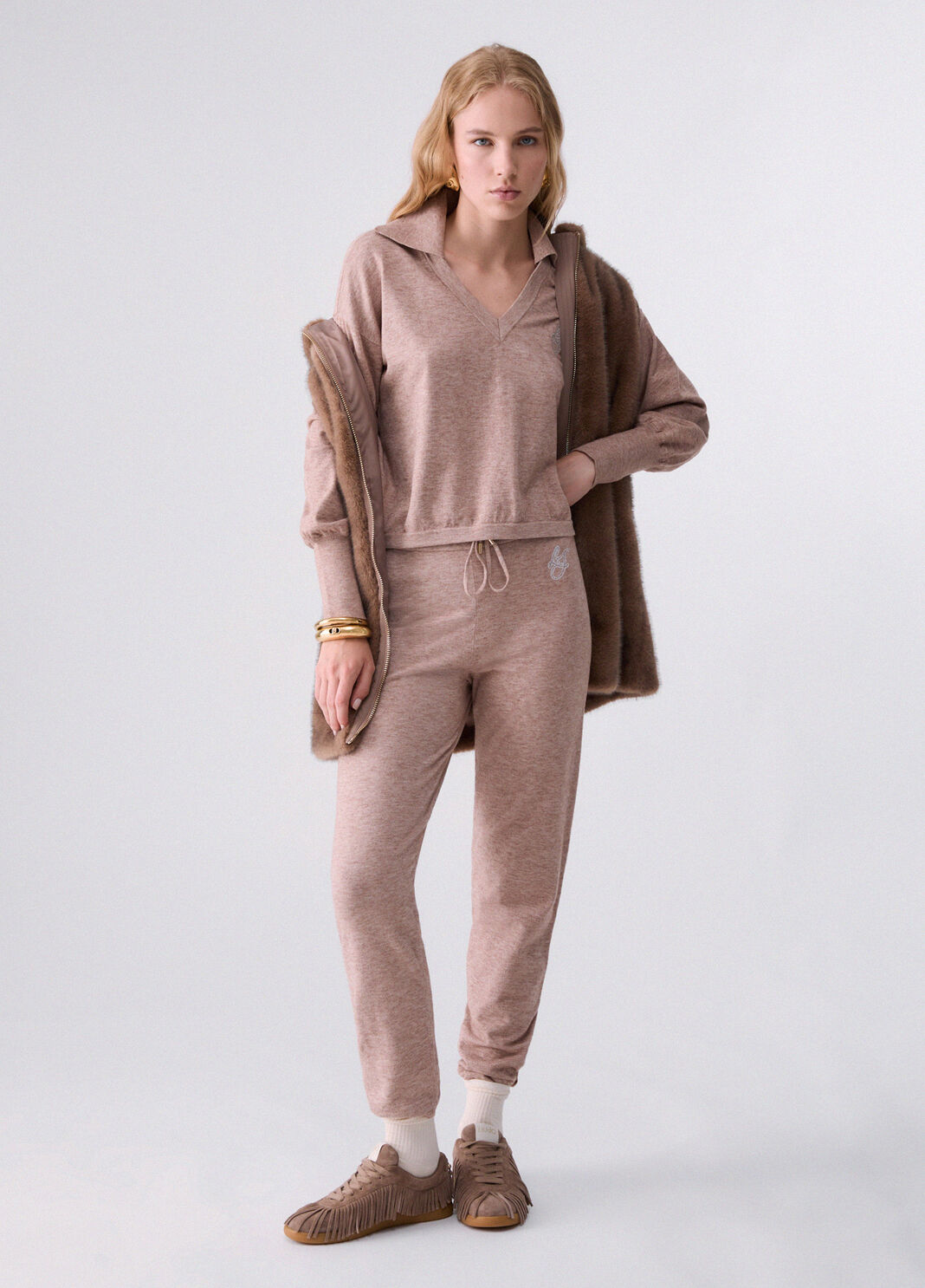 V-Neck Sweater beige Liu Jo - large image number 5