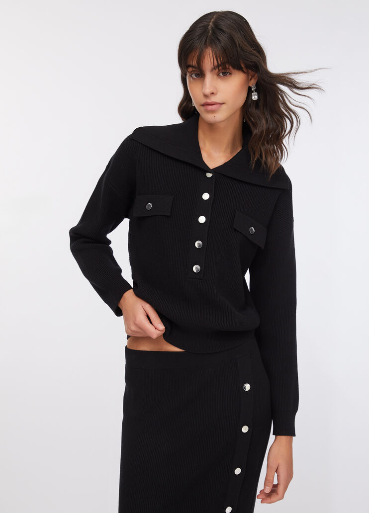 Jumper with maxi-neck black Liu Jo - medium