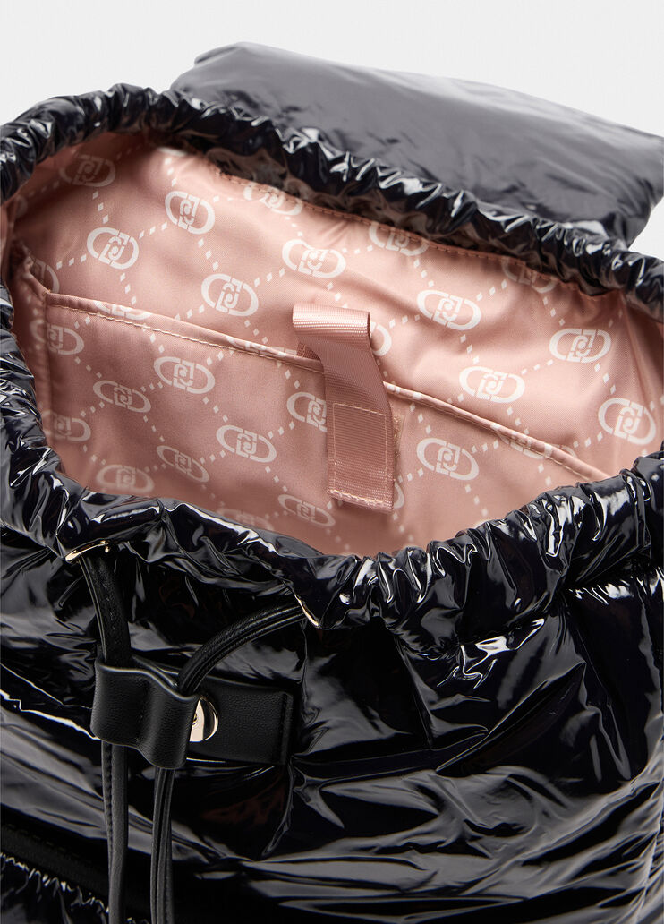 Medium padded nylon backpack black Liu Jo - large image number 3