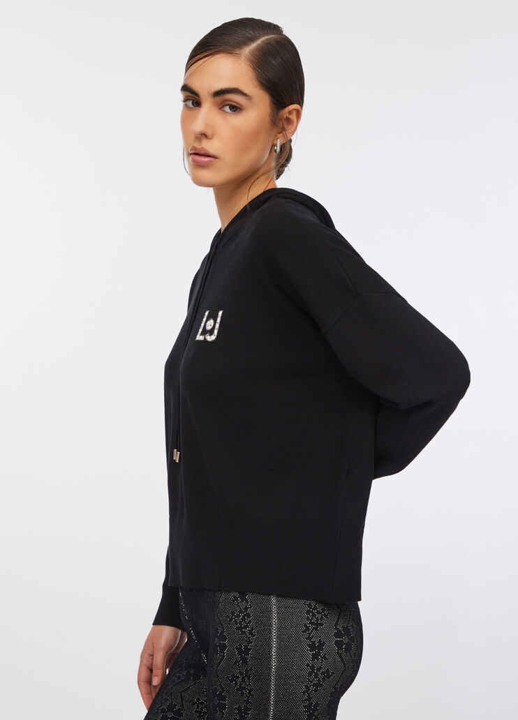 Knit sweatshirt black Liu Jo - large image number 4