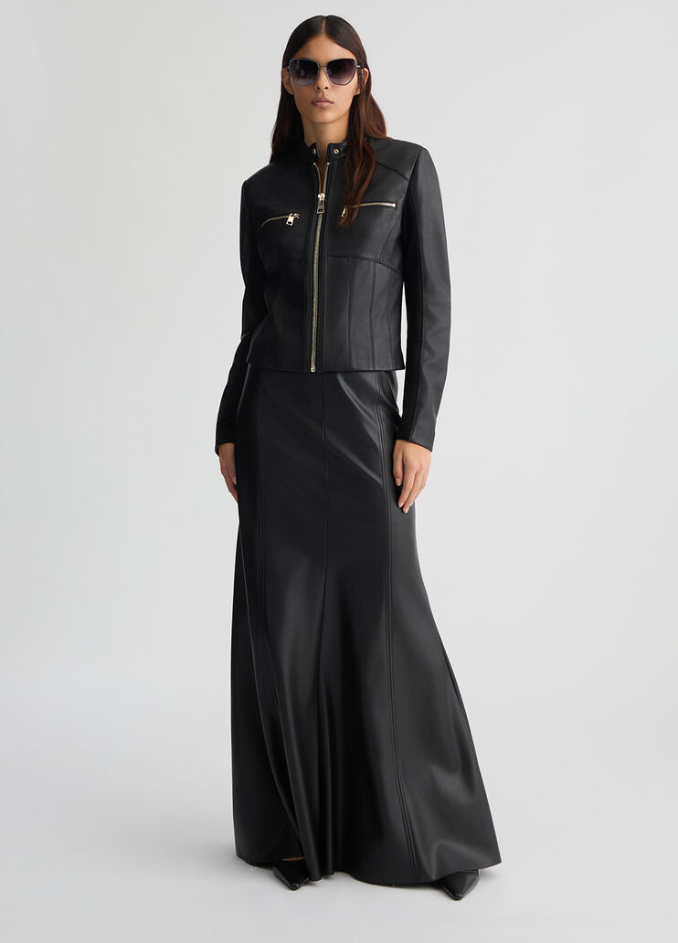 Black leather biker jacket black Liu Jo - large image number 5 Black leather biker jacket black Liu Jo - large image number 5