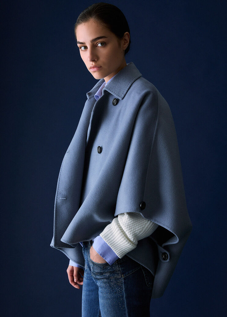 Wool Cape light blue Liu Jo - medium