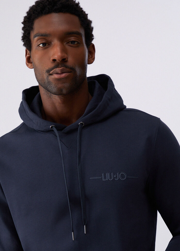 Sweat-shirt &agrave; capuche bleu fonc&eacute; Liu Jo - medium