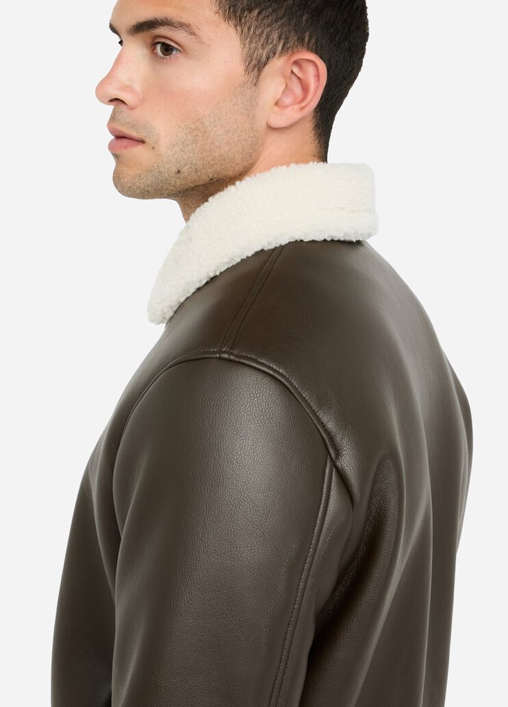 Coated fabric biker jacket dark chocolate brown Liu Jo - large image number 3