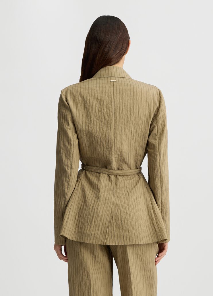 Striped blazer with belt green Liu Jo - large image number 1 Striped blazer with belt green Liu Jo - large image number 1