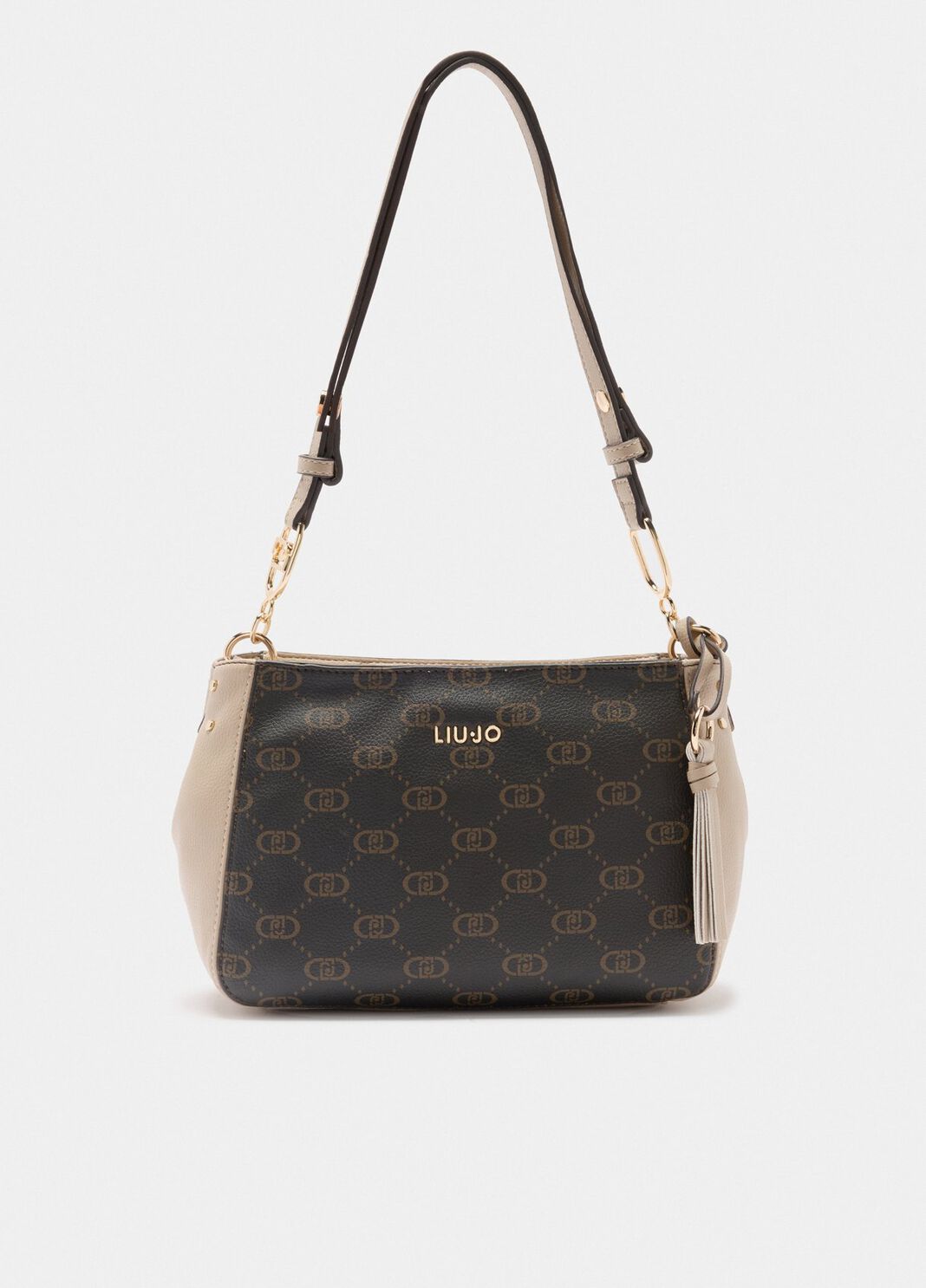 Borsa a spalla media monogram beige Liu Jo - large image number 0