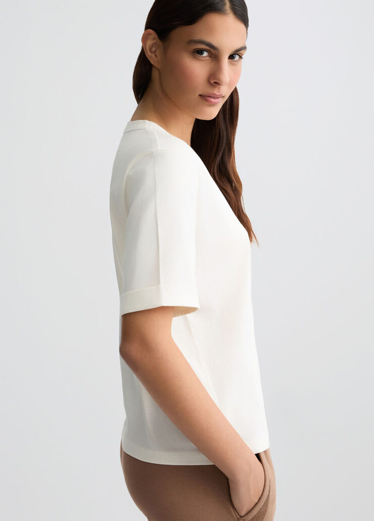 T-shirt with logo and gemstones white Liu Jo - large image number 3 T-shirt with logo and gemstones white Liu Jo - large image number 3