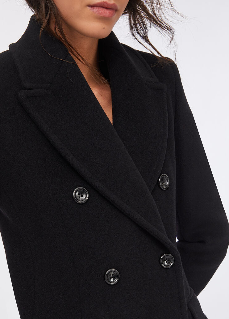 Zweireihiger Wollmantel Schwarz Liu Jo - medium