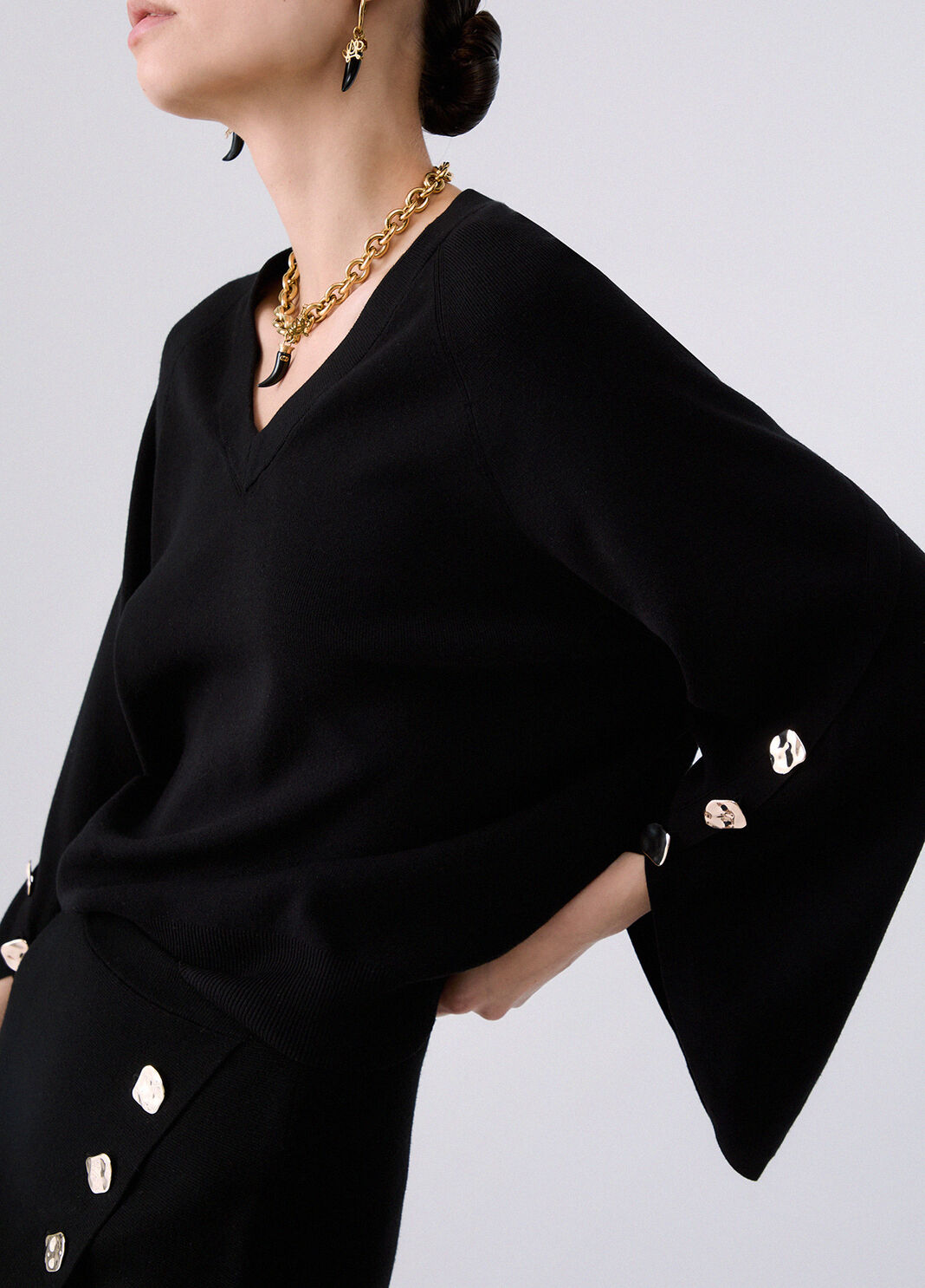 Sweater with slits black Liu Jo - large image number 4
