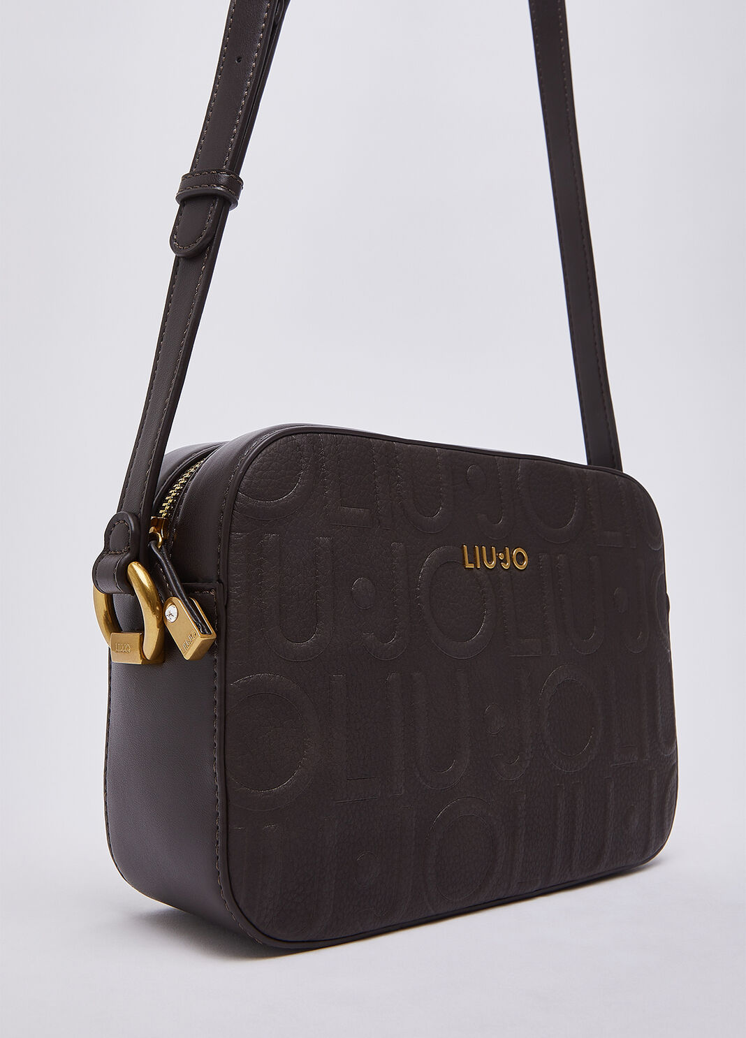 Sac bandouli&egrave;re moyen avec logo marron fonc&eacute; Liu Jo - large image number 4