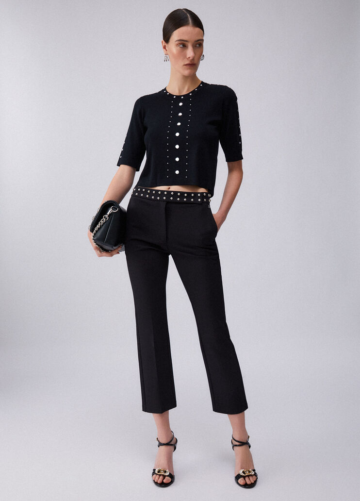 Knit top with studs black Liu Jo - large image number 5