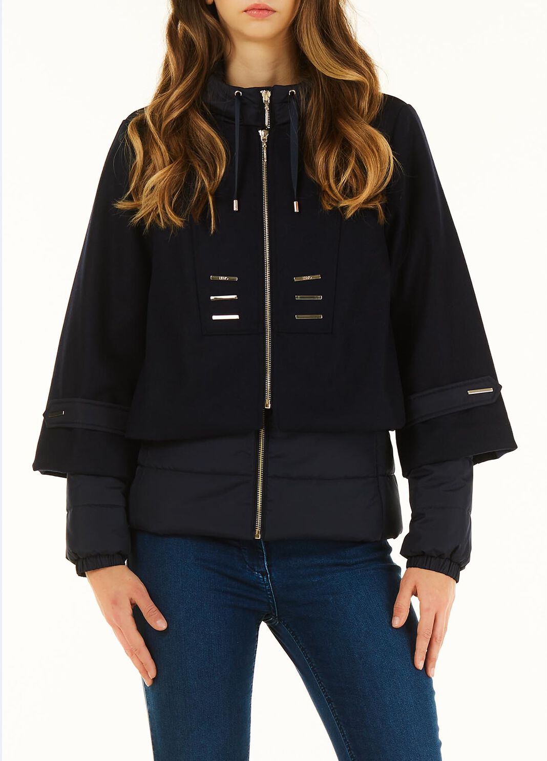 Chaqueta rellena con capucha azul oscuro Liu Jo - large image number 0