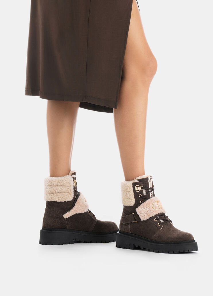 Schnürstiefel aus Veloursleder mit Warm-Details Ebenholz Liu Jo - large image number 0