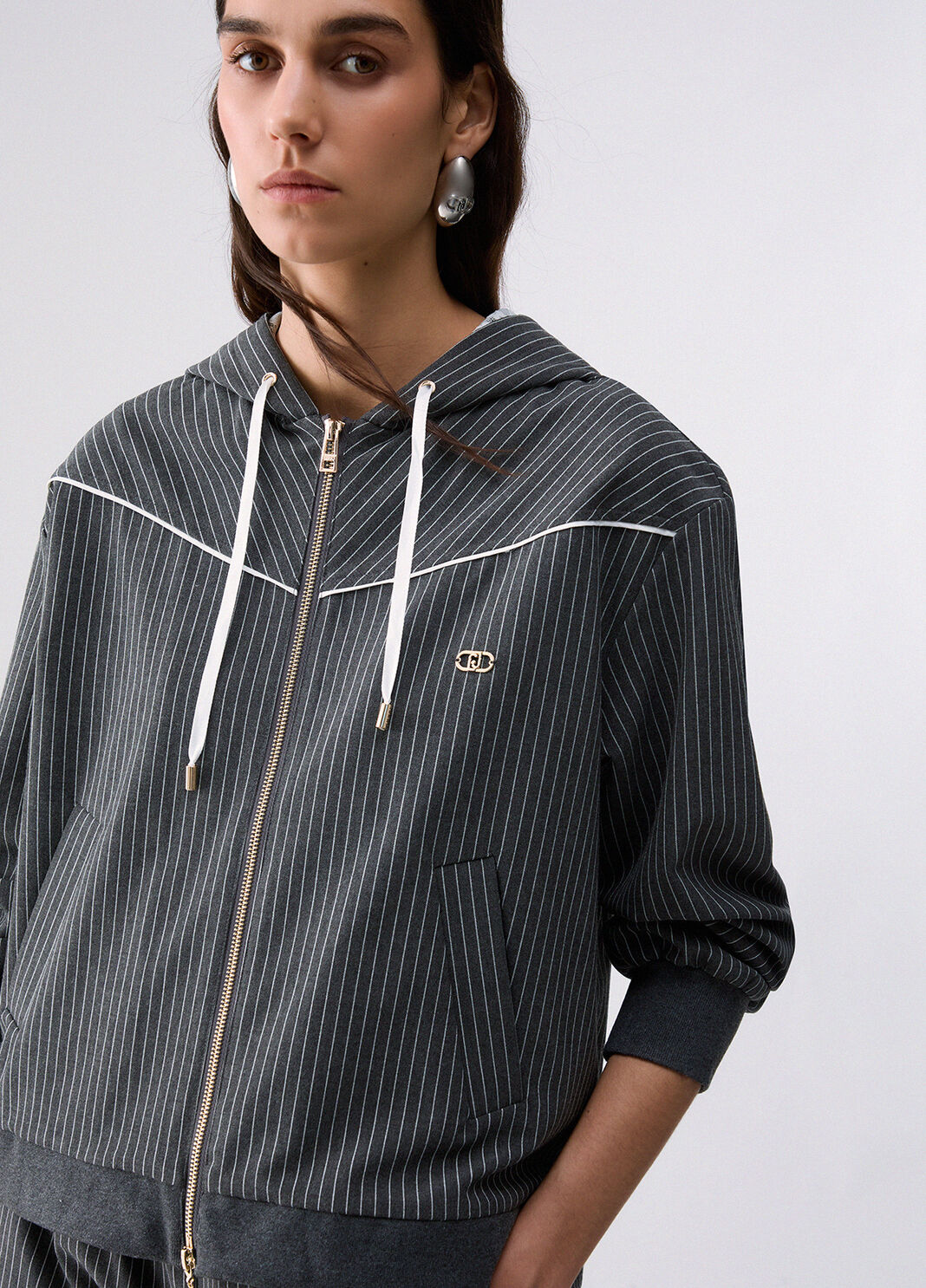 Hoodie with Lace Detailing grey Liu Jo - large image number 4
