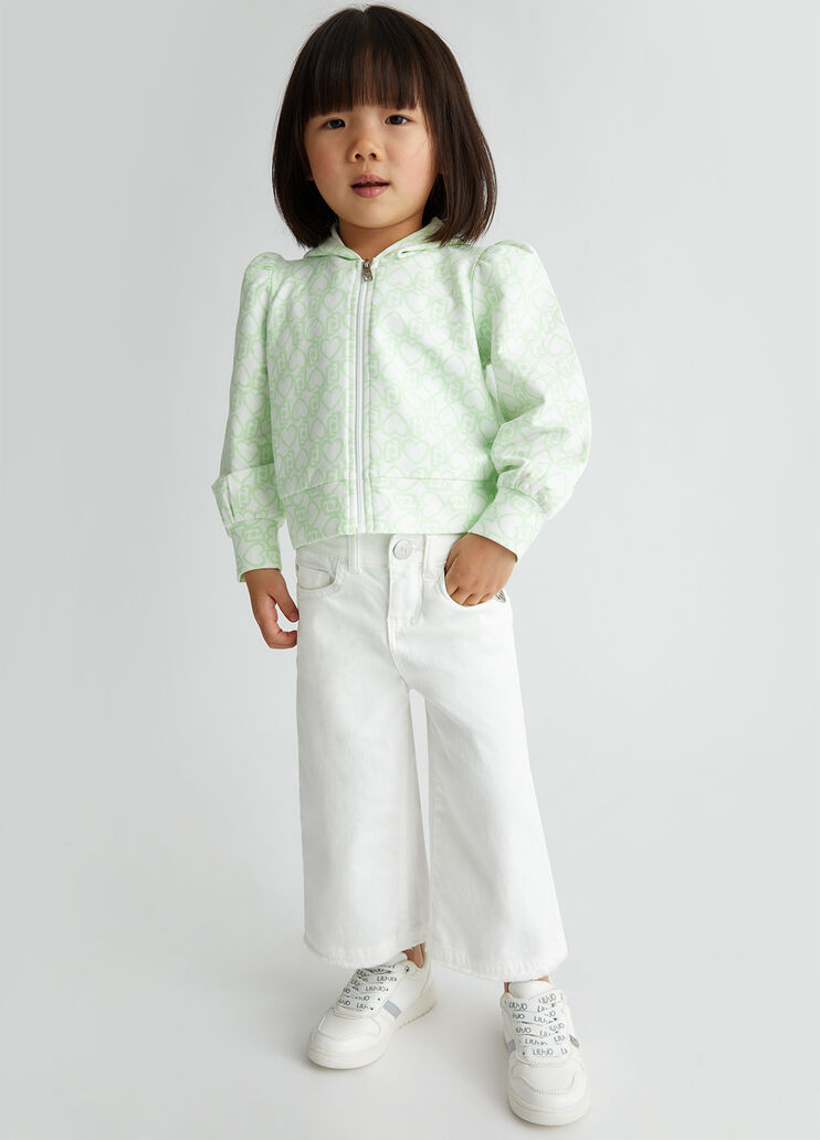 Sweatshirt with zip white/green Liu Jo - medium Sweatshirt with zip white/green Liu Jo - medium