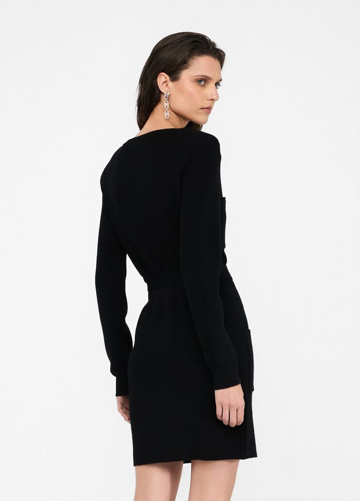 Vestido de punto con tirantes acolchados negro Liu Jo - large image number 1 Vestido de punto con tirantes acolchados negro Liu Jo - large image number 1