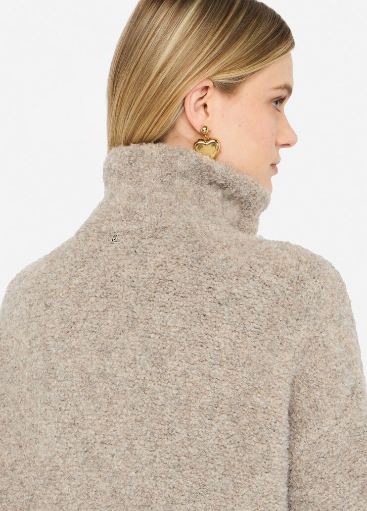 Bouclé knit coat dark beige Liu Jo - large image number 4 Bouclé knit coat dark beige Liu Jo - large image number 4