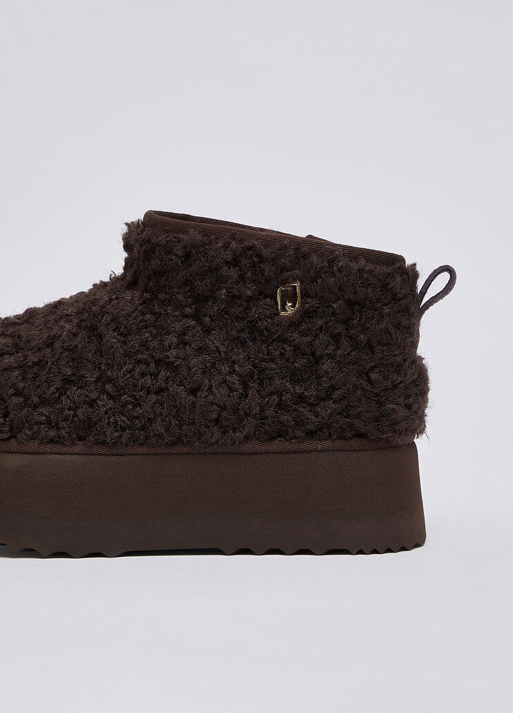 Stiefeletten warm platform aus teddy Mokka Liu Jo - medium