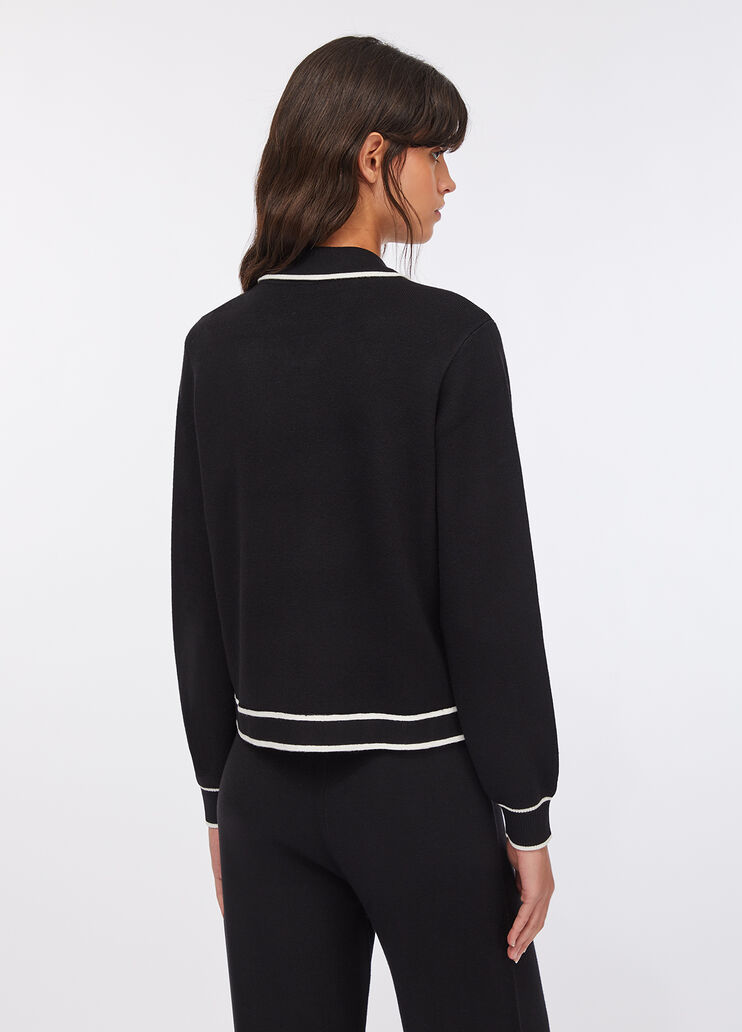 Cardigan long avec zip noir Liu Jo - large image number 1