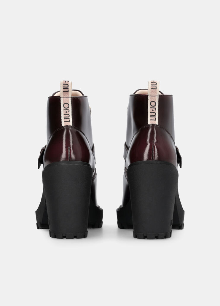 Полусапоги из брашированной кожи темно-винный Liu Jo - large image number 7