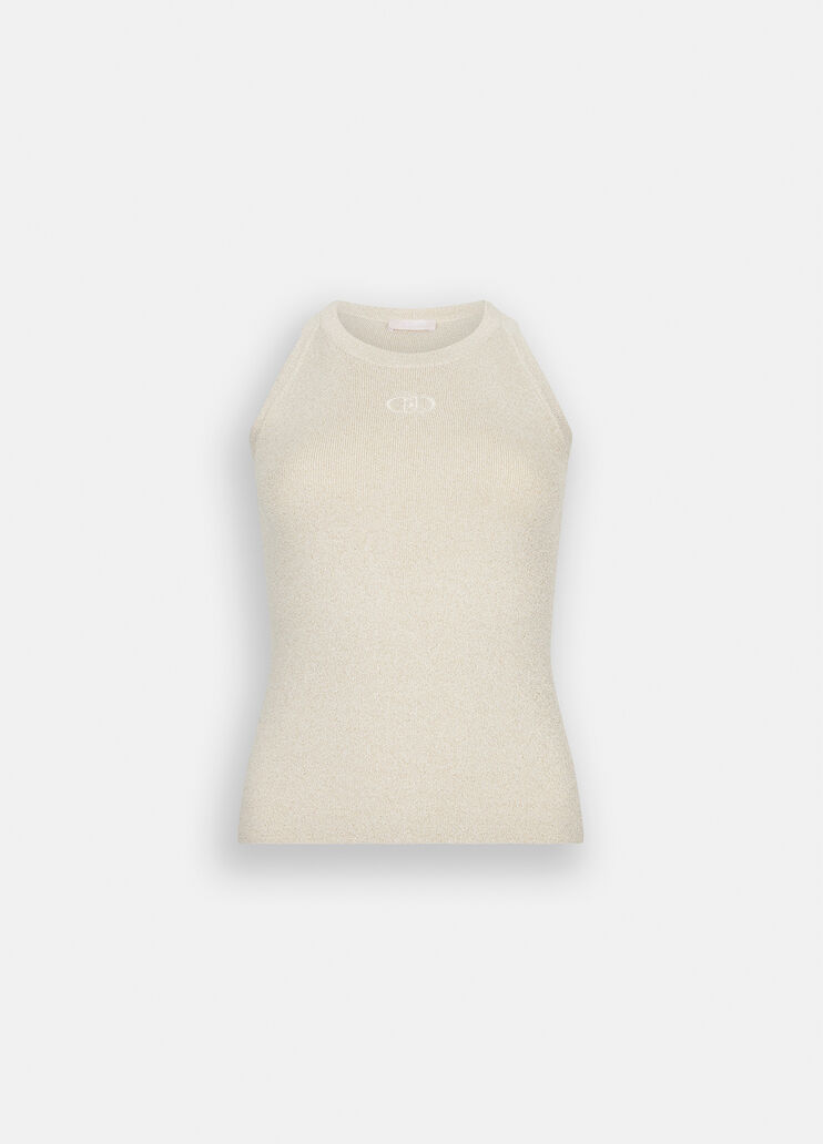 Lurex® knit top white wool Liu Jo - large image number 6 Lurex® knit top white wool Liu Jo - large image number 6