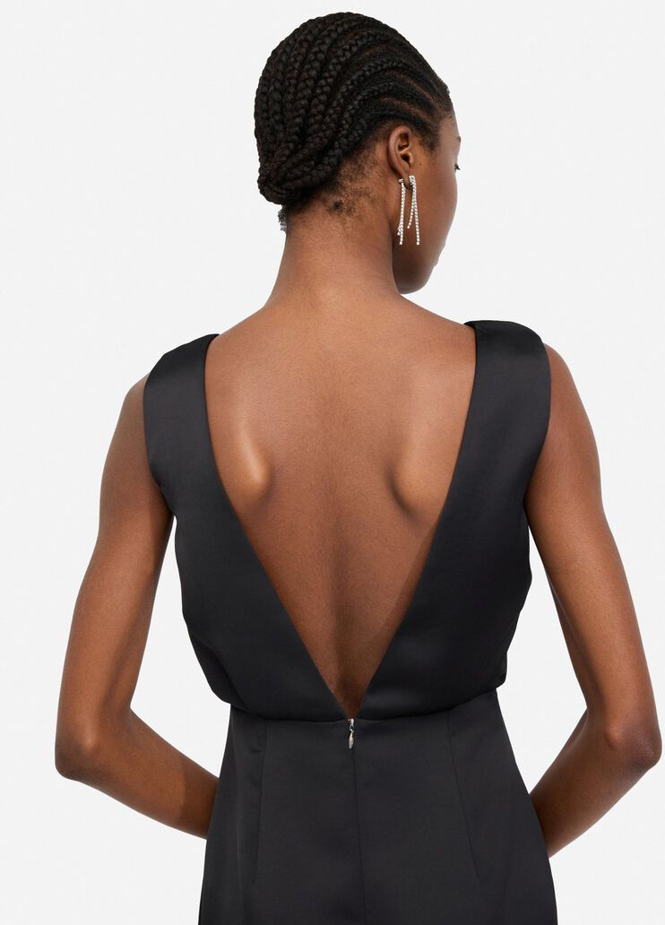 Robe midi élégante en satin noir Liu Jo - large image number 4 Robe midi élégante en satin noir Liu Jo - large image number 4