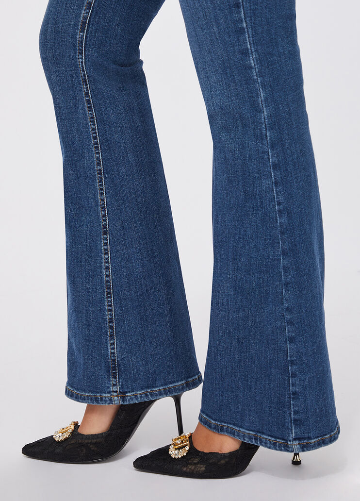 Flare-Jeans mit hohem Bund Dunkles Denimblau Liu Jo - large image number 4