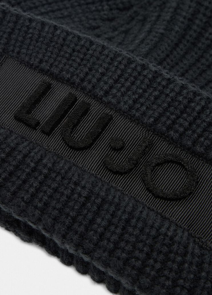 Beanie-Mütze mit Logo Schwarz Liu Jo - large image number 3