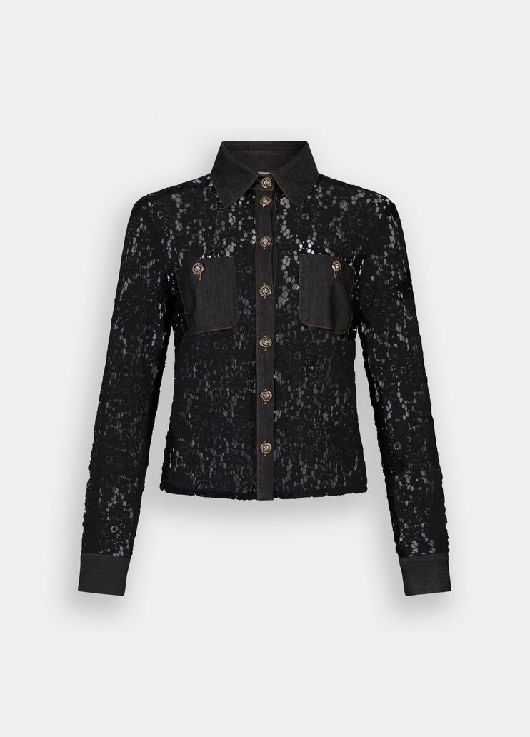 Lace shirt black denim Liu Jo - large image number 6