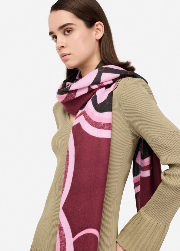 Shawl with logo red Liu Jo - medium