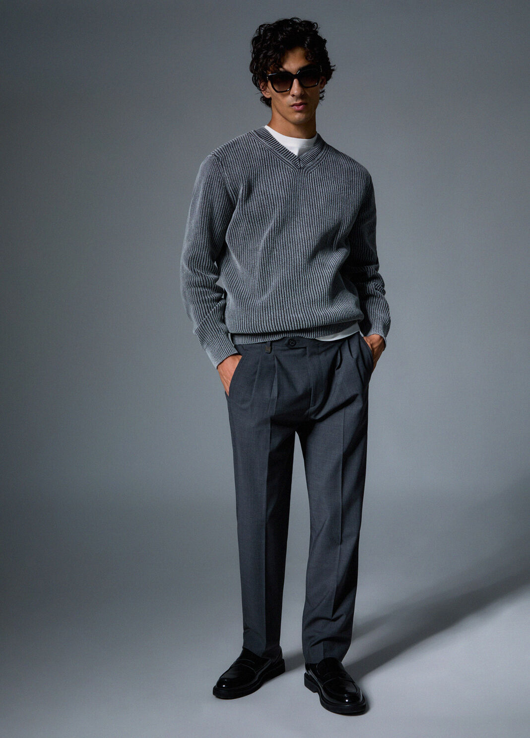 Chino trousers in a wool blend dark grey Liu Jo - large image number 3