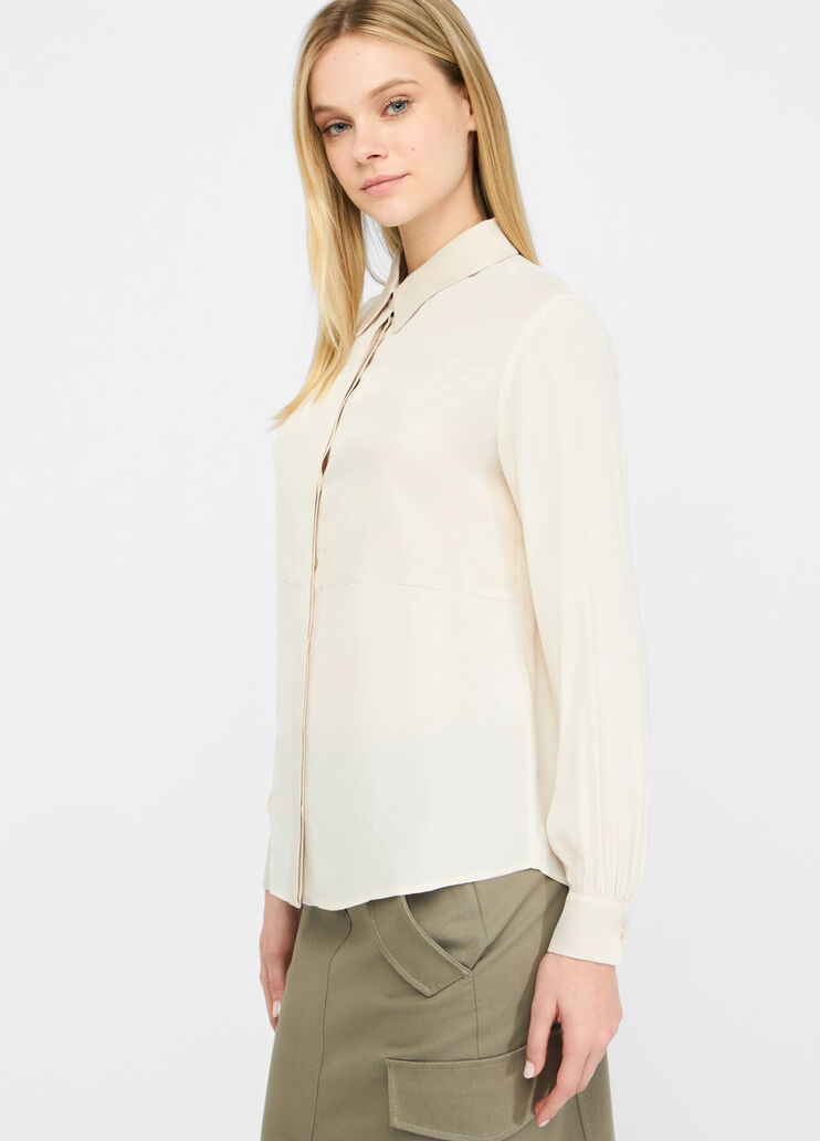 Camicia in crêpe de chine beige chiaro Liu Jo - medium Camicia in crêpe de chine beige chiaro Liu Jo - medium