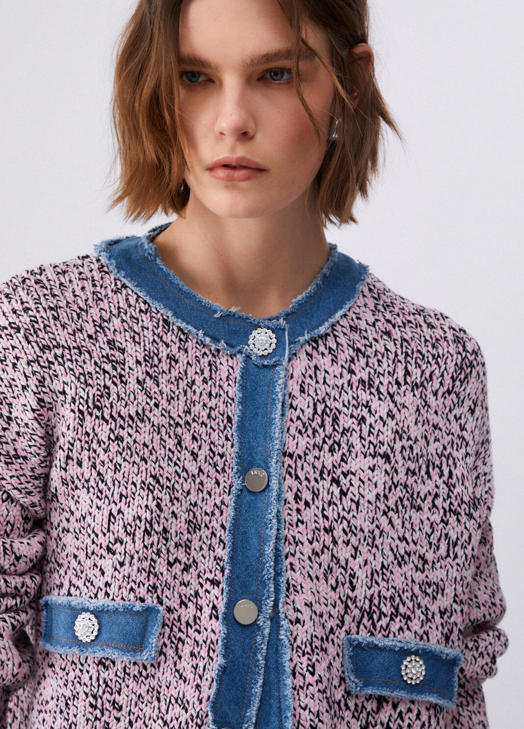 C&aacute;rdigan de moulin&eacute; con botones joya rosa Liu Jo - large image number 4