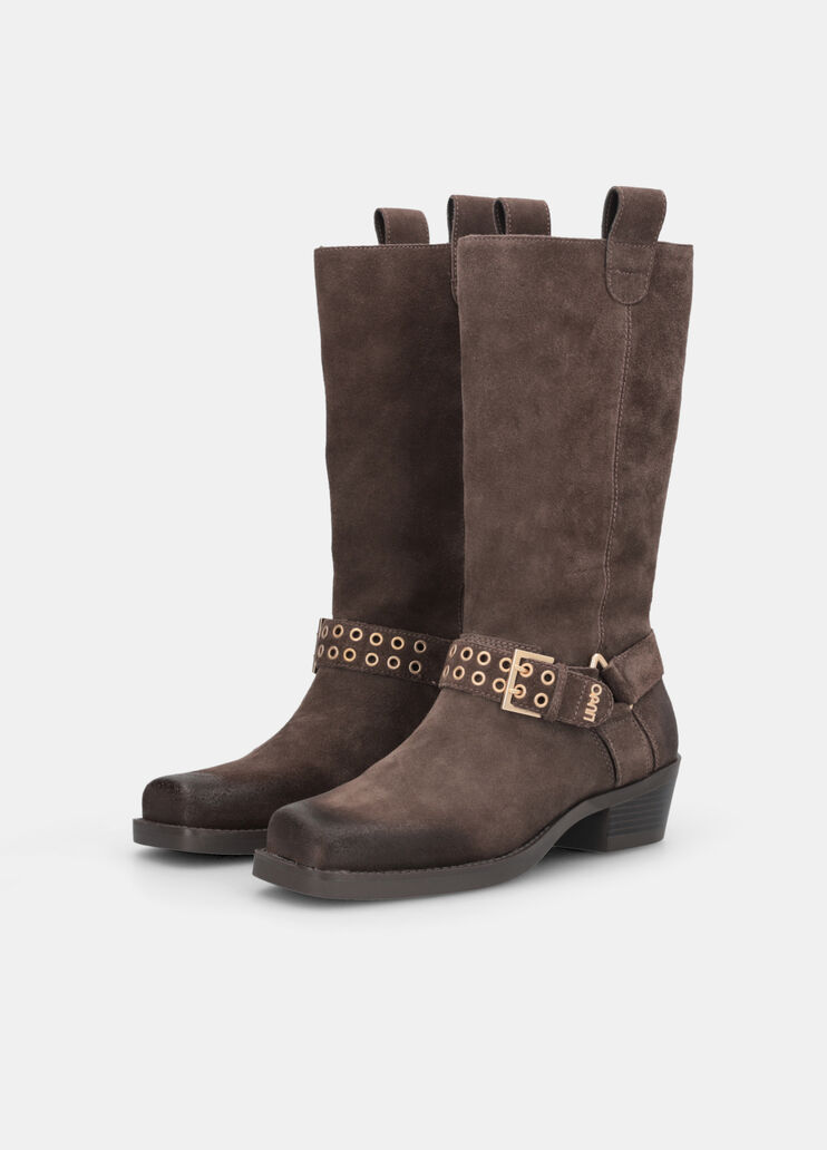 Suede Texan boots ebony Liu Jo - large image number 2  Suede Texan boots ebony Liu Jo - large image number 2