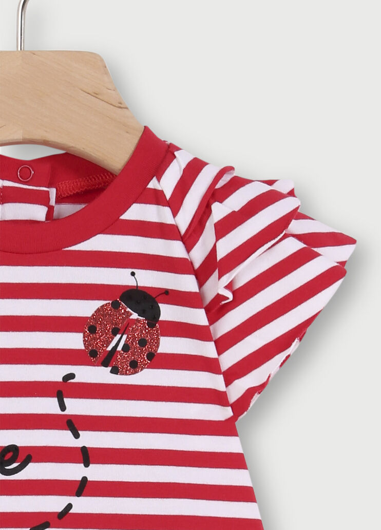 T-shirt a righe neonata Bianco/rosso Liu Jo - large image number 2