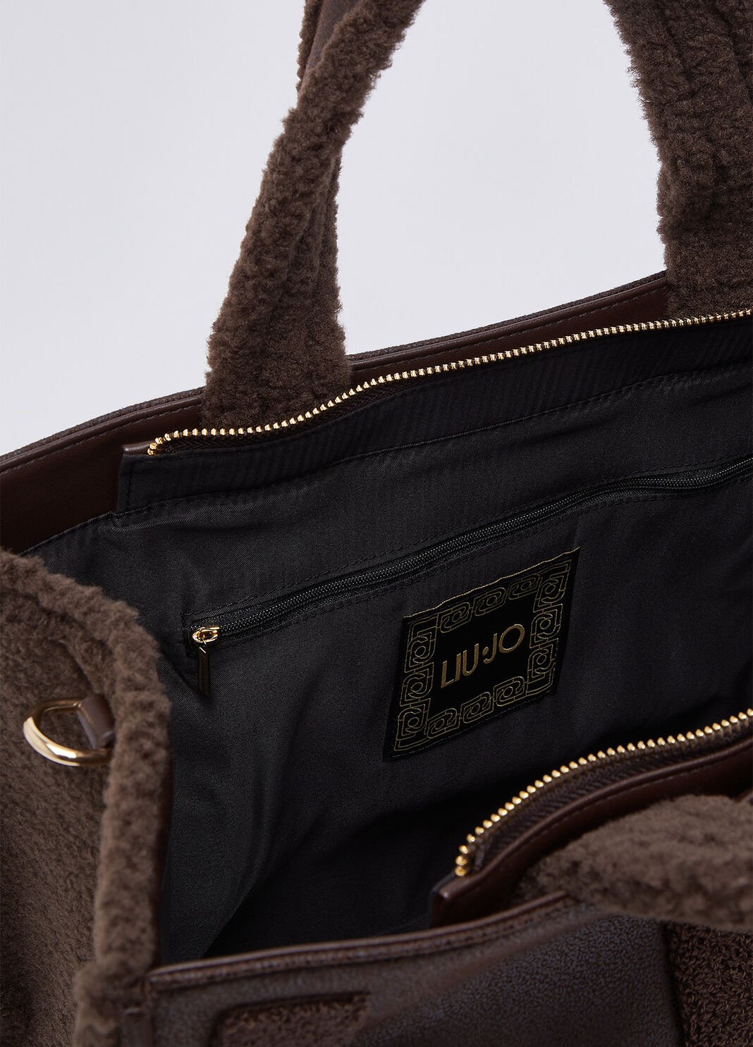 Large tote bag with logo dark brown Liu Jo - large image number 6