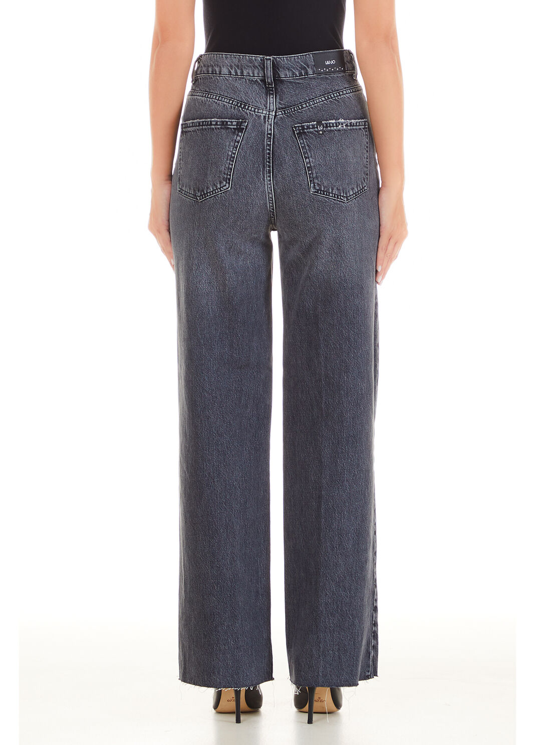 Jean &eacute;vas&eacute; &eacute;cocon&ccedil;u denim noir Liu Jo - large image number 1